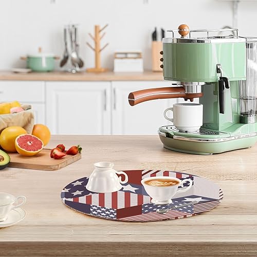Miniatura 6 de 3 Pcs High Heat Trivet USA Flag Seamless for Hot Pots and Pans 15in Cotton Thread Weave Pot Holder Set Holder for Bowl Hot Water Pad