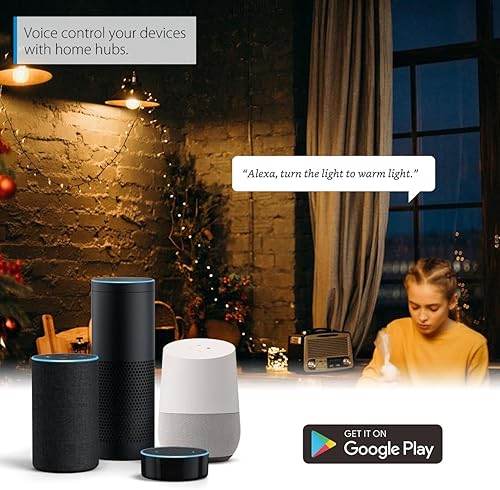 Miniatura 5 de LVWIT Bombilla inteligente LED vintage ST21 Edison regulable WiFi, equivalente a 60 vatios, base E26, 2700K - 6500K, compatible con Alexa, Google