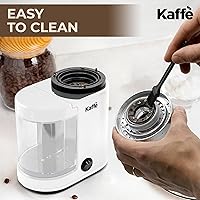 Vista 5 de Kaffe - Molinillo eléctrico de café con rebabas (5.5 onzas) con ajustes de grosor ajustables, rebabas planas, [nuevo motor mejorado], molinillo