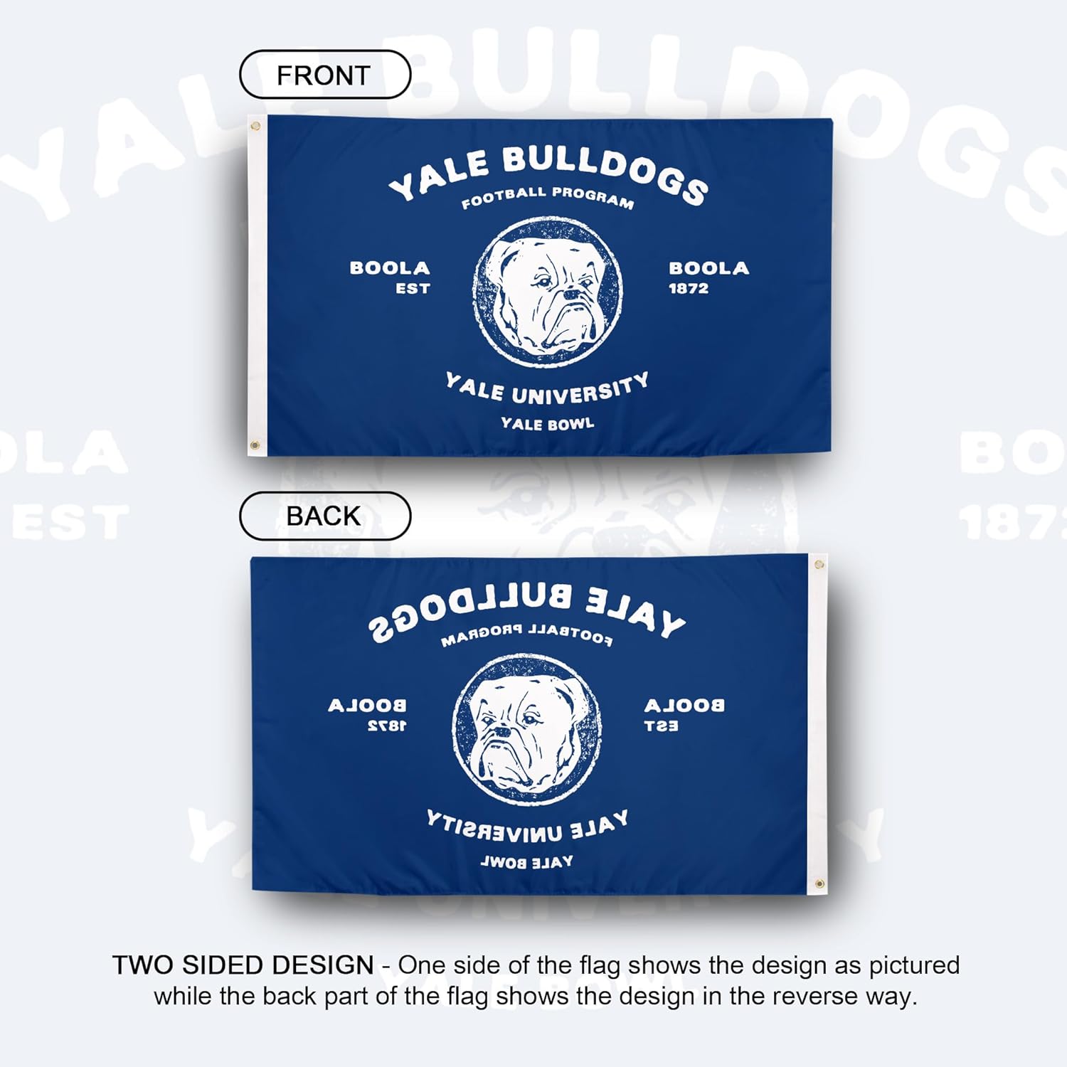 Desert Cactus Yale University Flag Bulldogs Banners 100% Polyester Indoor Outdoor 3x5 feet Flags (Design Vintage B) - Image 2