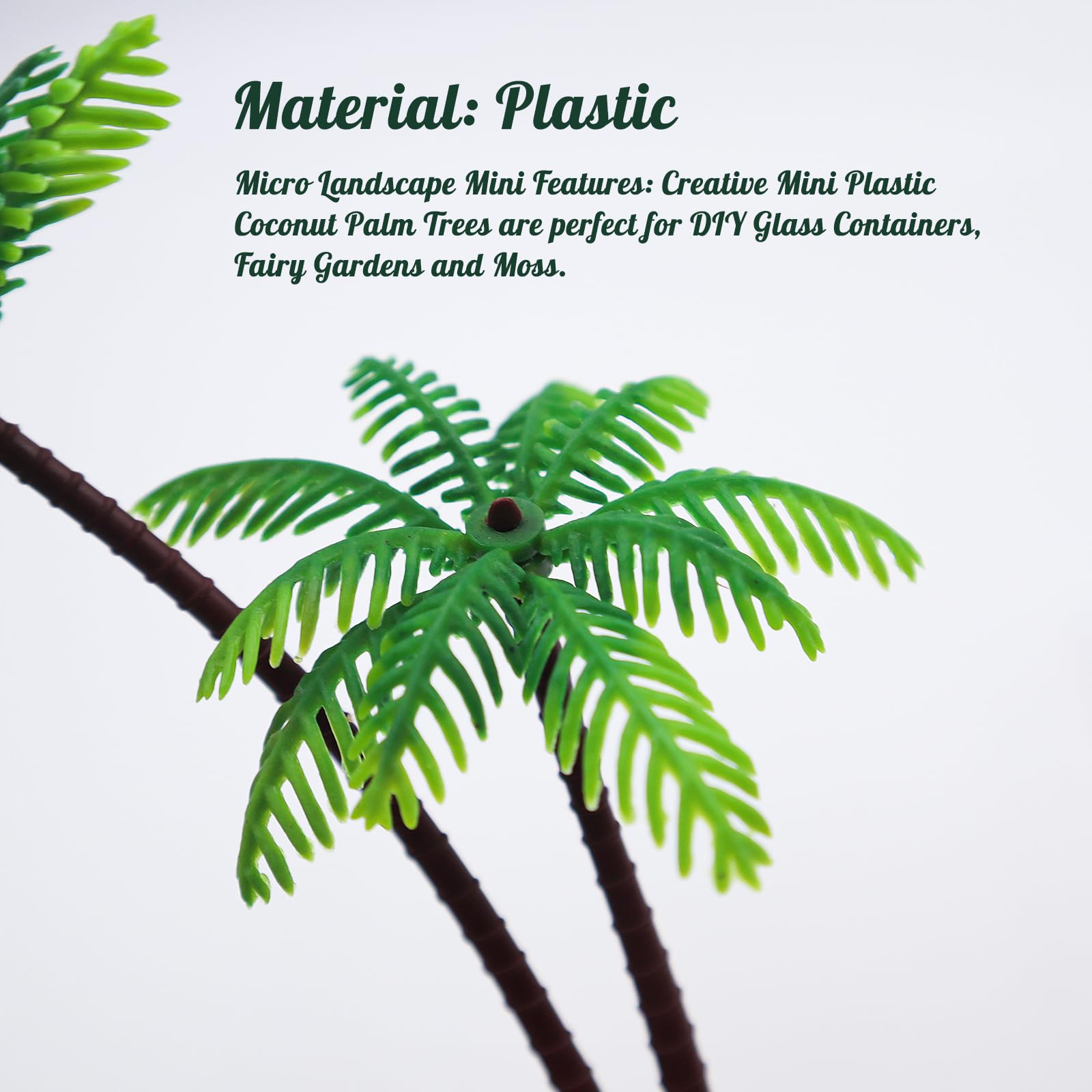 Beavorty Künstliche Mini-Palme – 12 Stück Kunststoff-Baummodelle Mit Kokosnüssen, Ca. 12 Cm Hoch, Für Mikro-Landschaften, Aquarien, Terrarien & Modellbau