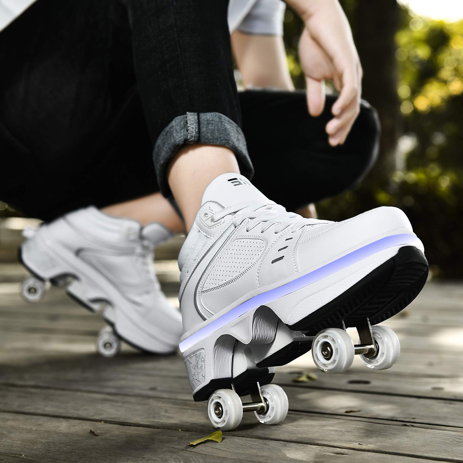 DHTOMC Roller Shoes avec Lumière LED Couleur Adulte Chaussure Roller Fille Kick Roller Skate Shoes Patins A Roulettes 4 Roues Patins A Roulettes DHTOMC Roller Shoes avec Lumière LED Couleur Adulte Chaussure Roller Fille Kick Roller Skate Shoes Patins A Roulettes 4 Roues Patins A Roulettes