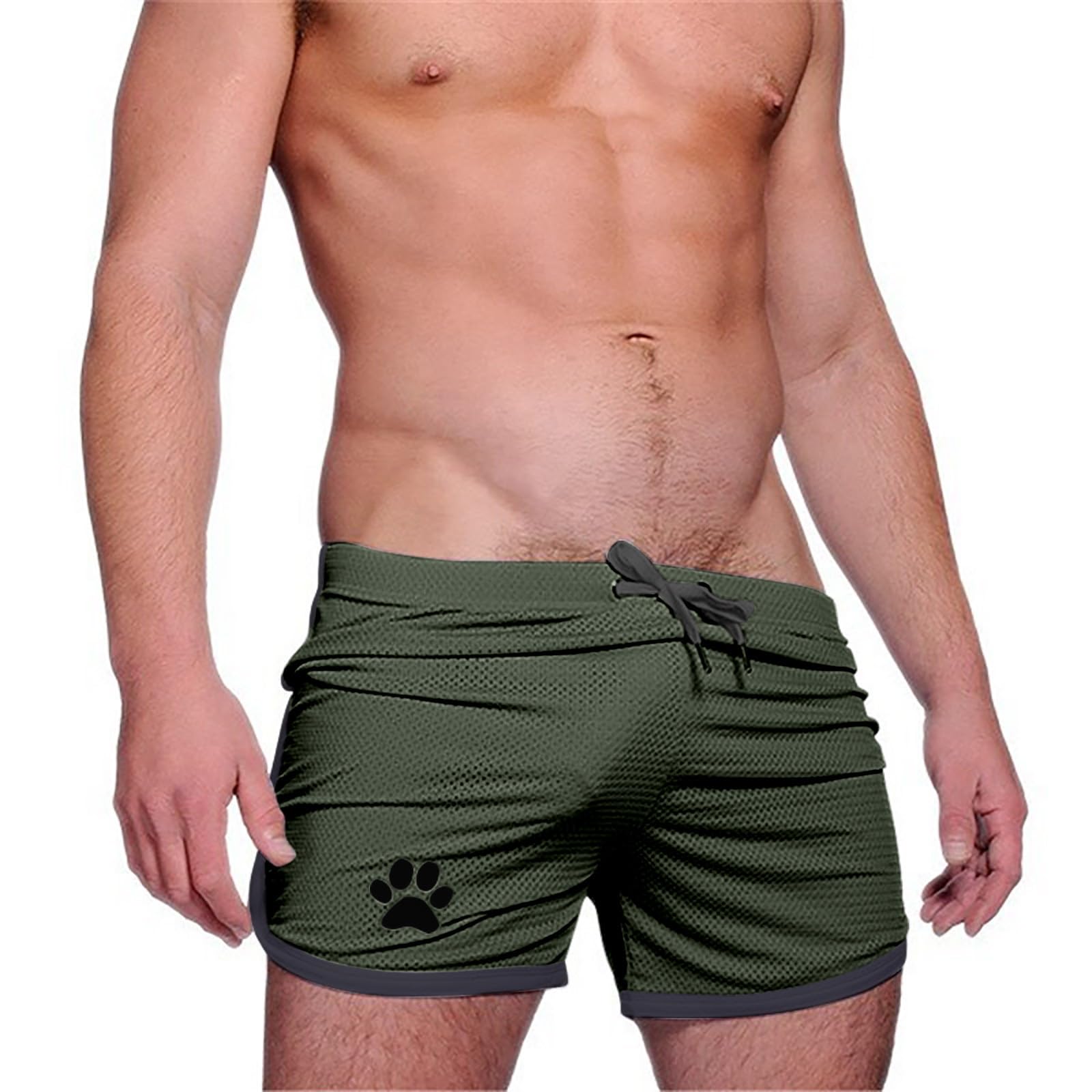 Mens Running Shorts Summer Casual Drawstring Beach Shorts Gym Workout Athletic Sports Shorts with Pockets