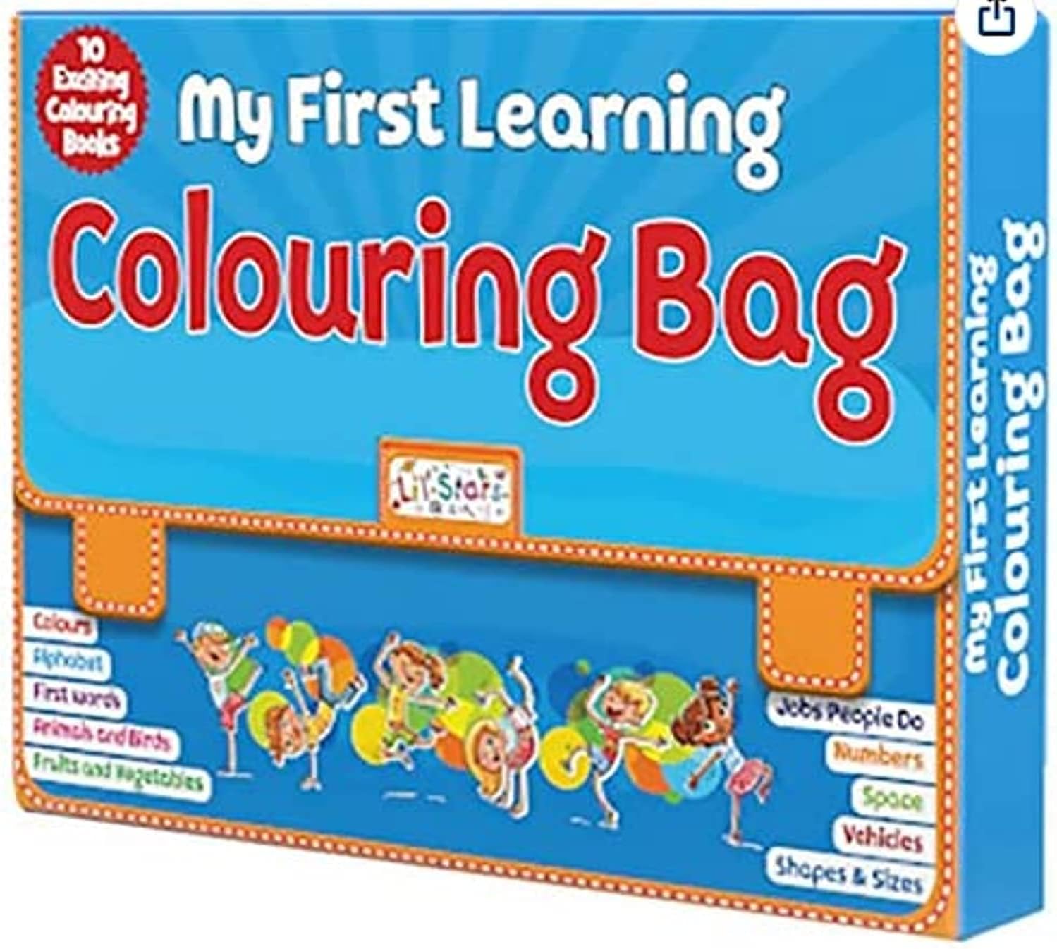 FABRIK Collection Kid's My First Learning Bag Activity Books - Set of 10 (coloring)