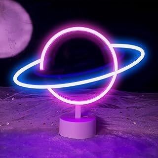 Pianeta Insegne al neon a LED con base di supporto decorative Lampade da notte al neon Luci per feste in famiglia Forniture per matrimoni Comodini