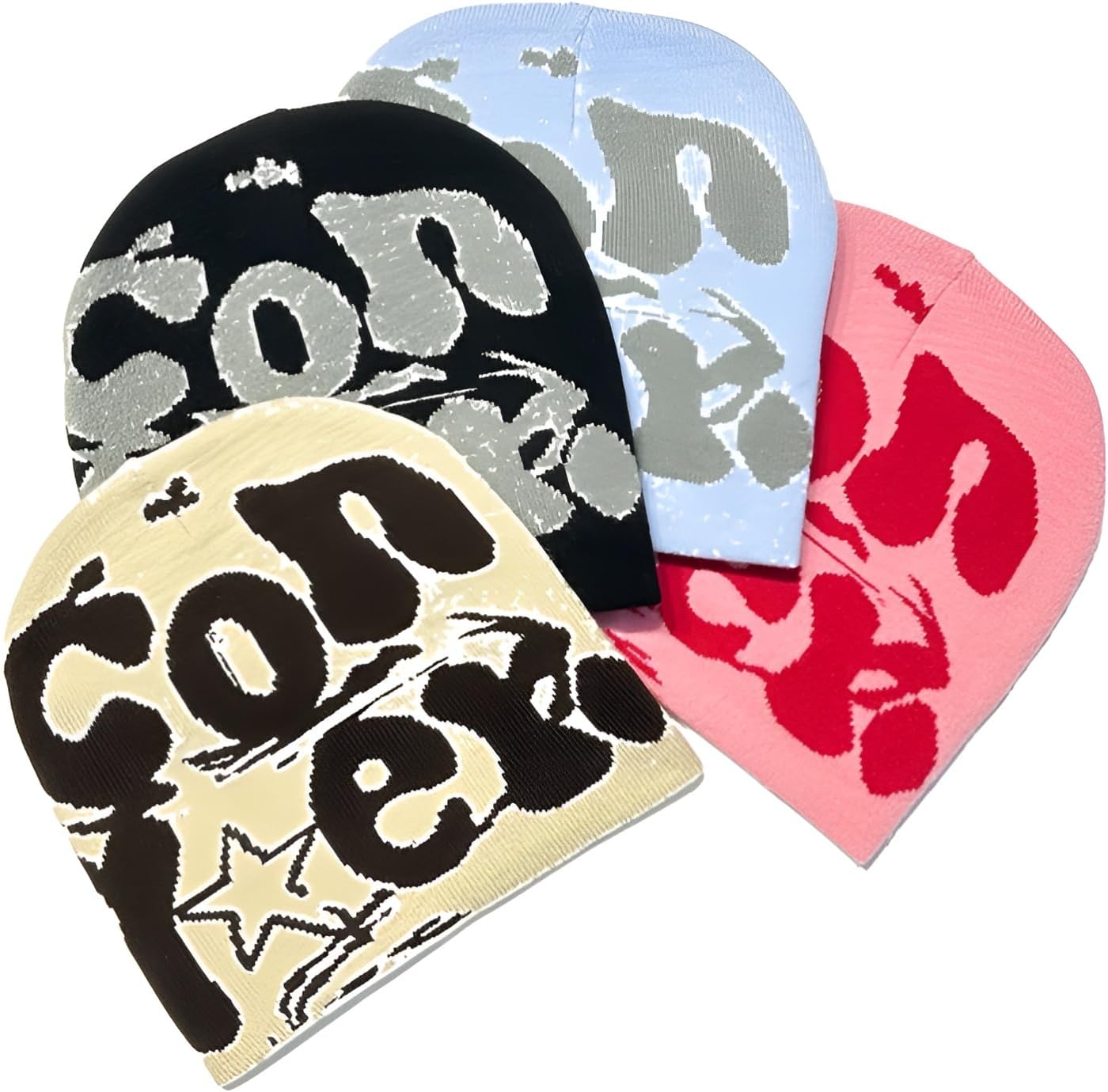 Y2k Beanie Monogrammed Graphic Winter Autumn Spring Cute Knit Hat Gift for Hip-hop Rapper Kpop