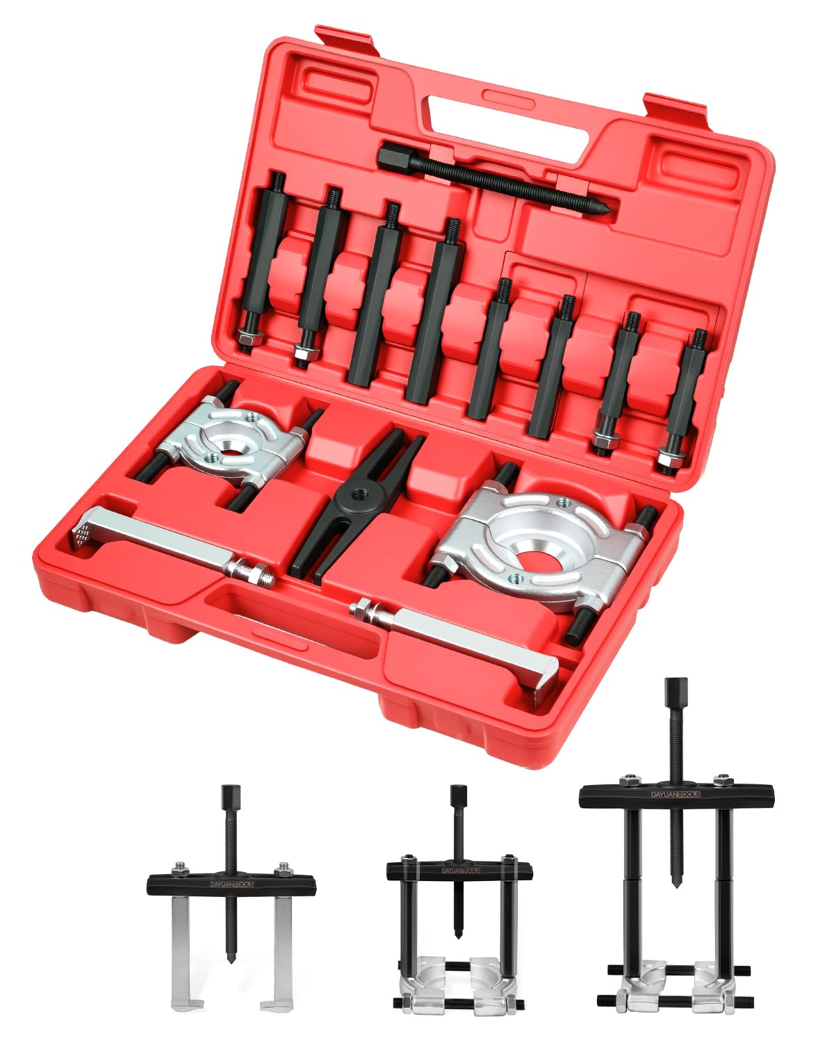 DAYUAN Juego de Separador y Extractor de rodamientos de 5 y 7,6 cm 14 Piezas con Capacidad de 5 toneladas