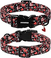 Vista 85 de DOGWONG Collar de perro de San Valentín, collar de perro con estampado de corazones para perros grandes, lindos collares de primavera, hembra