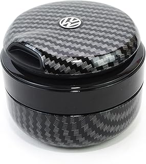 generic Carbon Car Ashtray with Lid Easy Clean Up with ceramic liner car cup and Blue Led - Volks Wagen