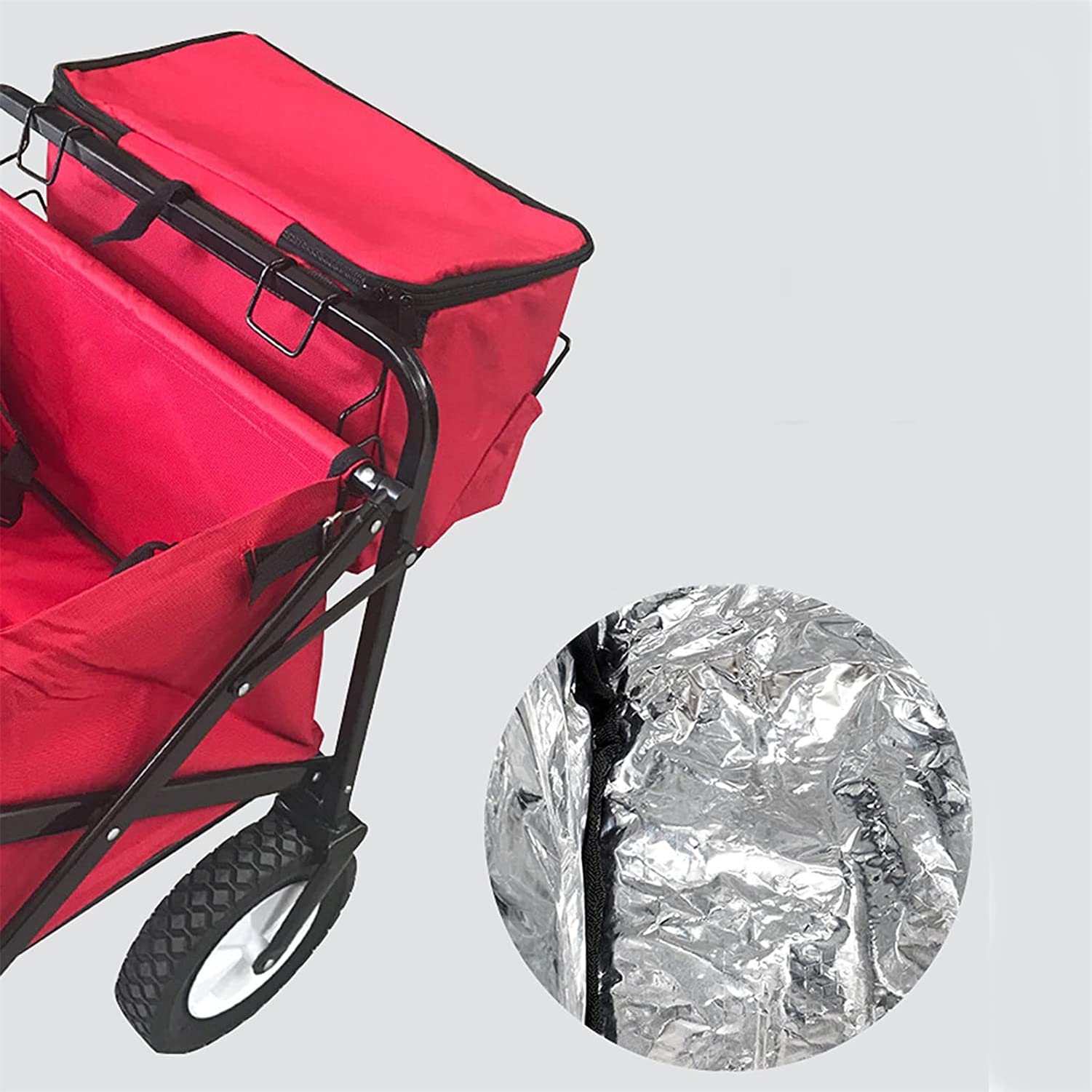 Borsa termica per alimenti per carri push pull – borsa del ghiaccio portatile carrello accessori per campeggio e shopping