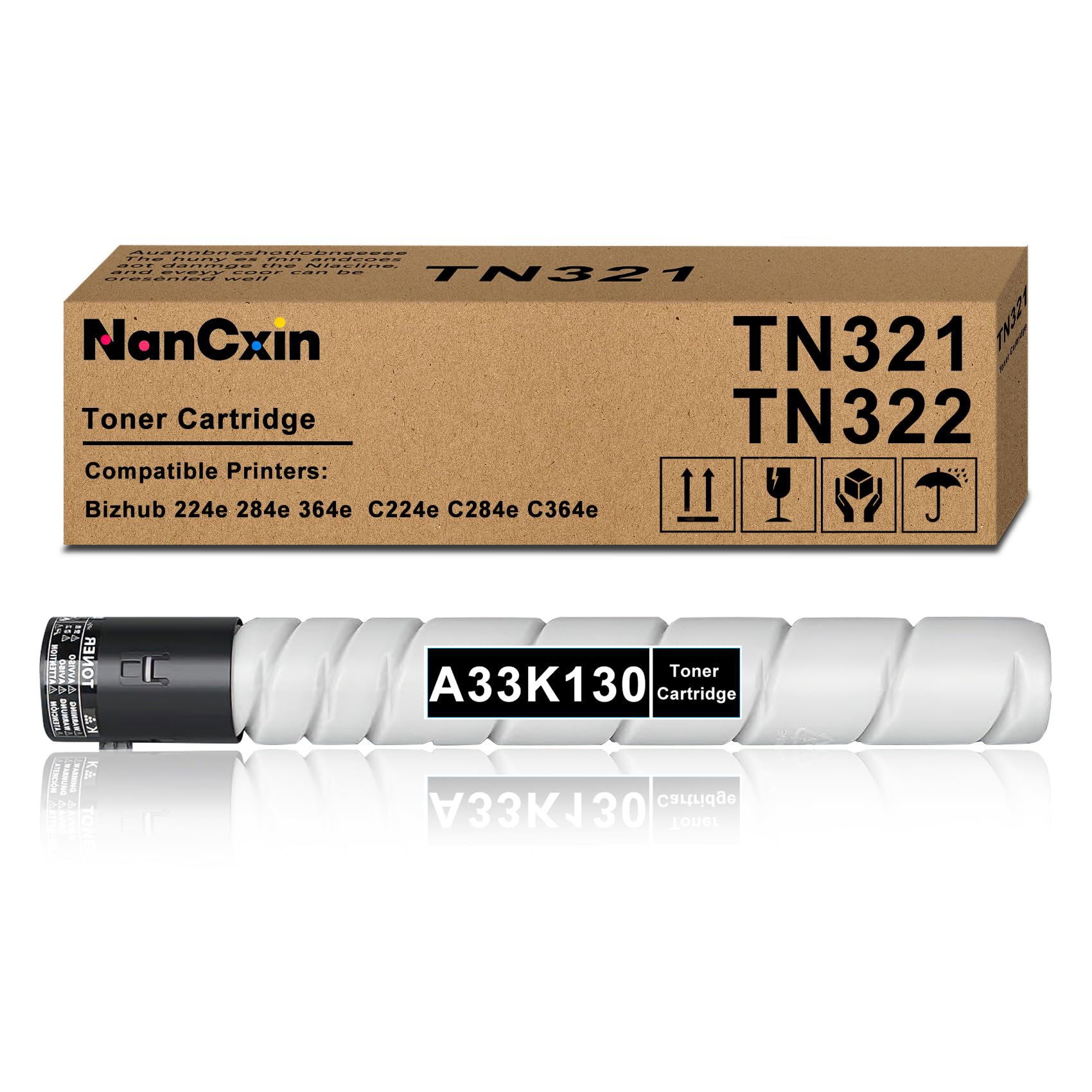 TUHUO TN322 TN321 Black Toner Cartridge 1 Pack Replacement for Konica Minolta TN322 TN321 A33K030 A33K130 for Bizhub C224 C284 C364 C224E C284E C364E