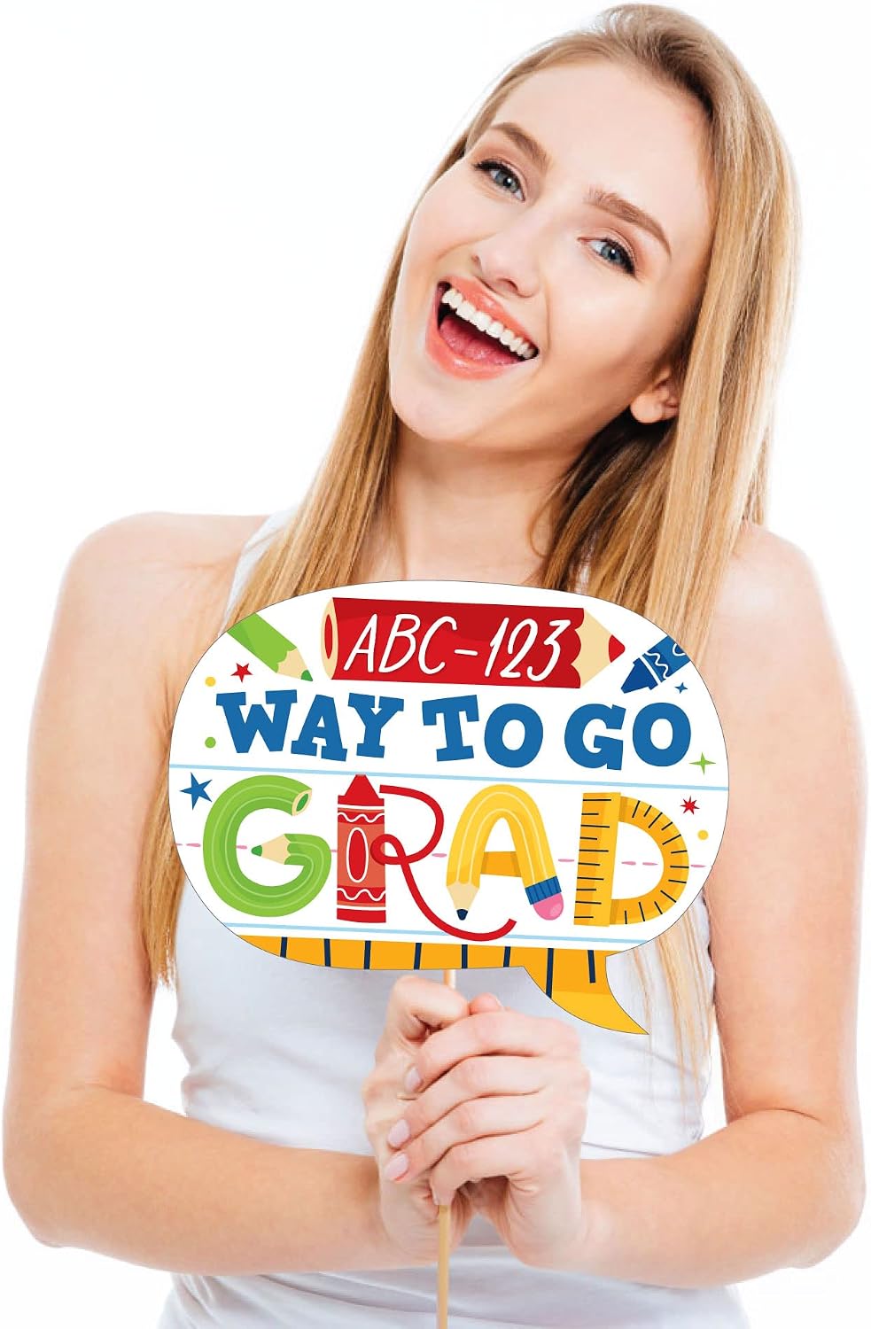 Big Dot of Happiness Kindergarten Grad - 4K Preschool Kids Graduation Party Photo Booth Props Kit - 20 Count