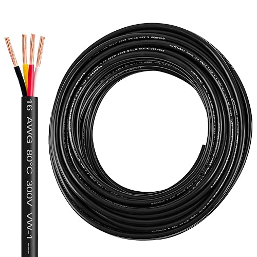 Miniatura 58 de Lesnlok Cable eléctrico calibre 20 AWG con 2 conductores de cobre puro, libres de oxígeno, trenzados, de cloruro de polivinilo, estañados