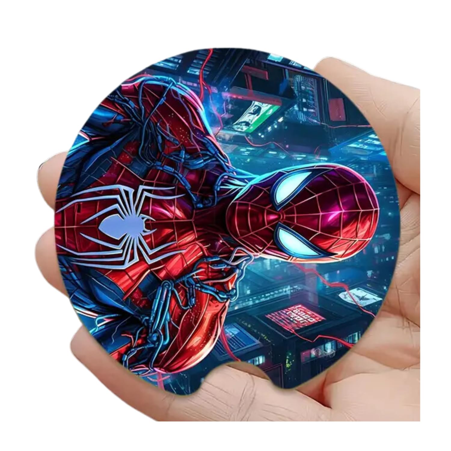 Rawan Fresh Car Cup Holder Coaster, 2PCS Cute Spiderman Car Coasters for Cup Holder Universal Auto Anti Slip Insert Coaster Car Assecories for Women Men,Cute Car Interior Accessories