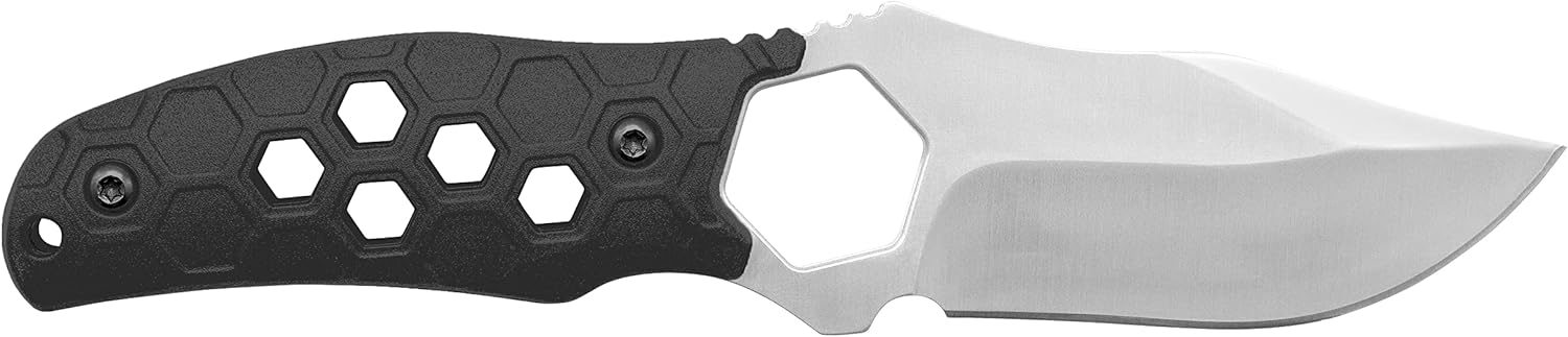 Camillus Comb 7.25" Clip Point Blade Durable Corrosion-Resistant 420 Stainless Steel Outdoor Survival Hunting Fishing Camping Fixed Blade Knife, Molded Sheath with 4 Additional Functions Included