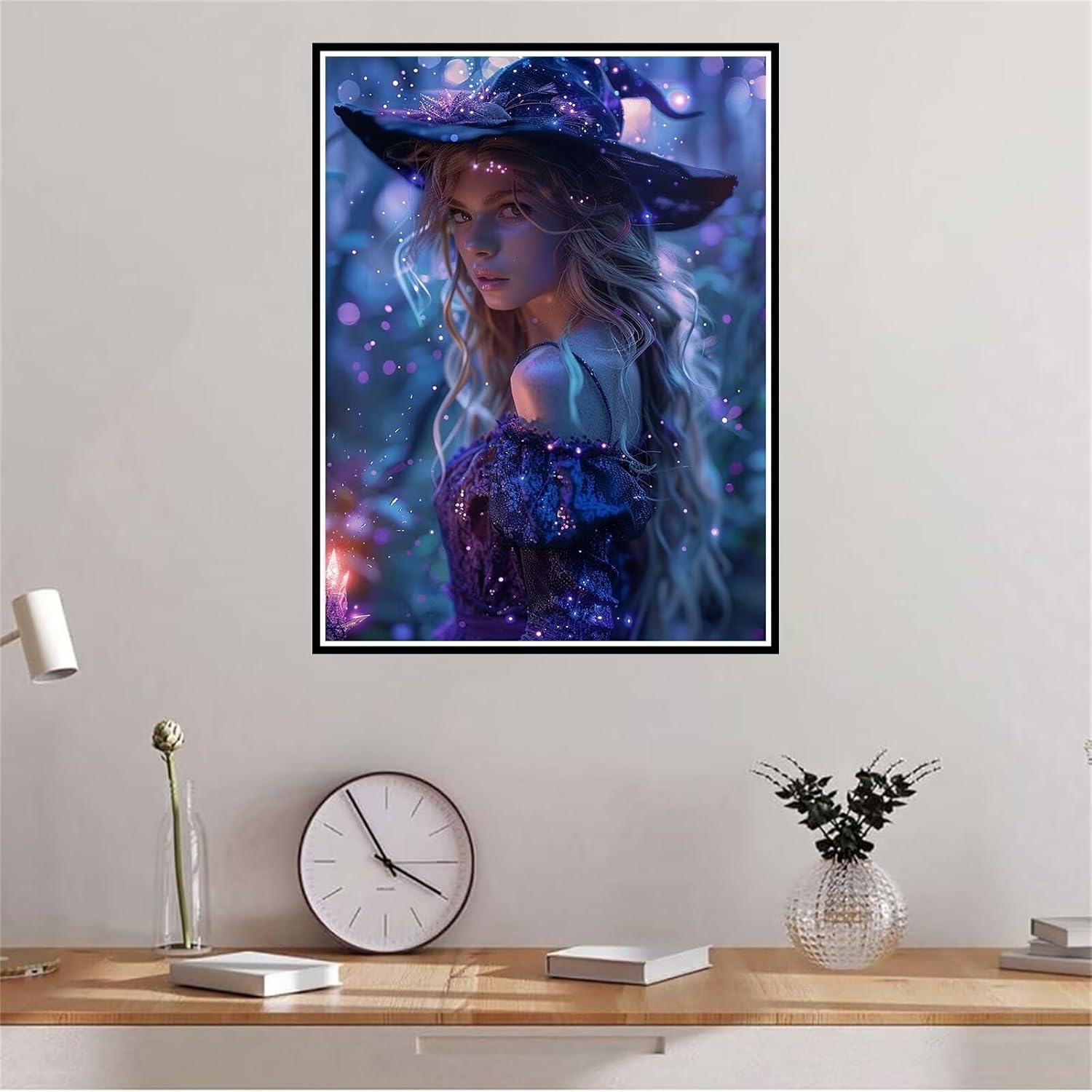 Witch Diamond Art, Mystery Diamond Painting Kits for Adults, DIY Full Diamond Painting Accessories, Gem Art Kits for Adults, Christmas Decor Diamond Painting Kits for Room Decor and Best Gifts 60x80cm