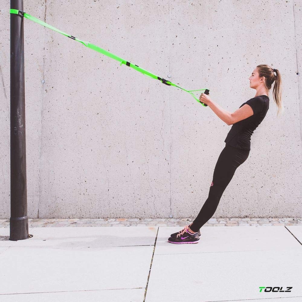 TOOLZ Schlingentrainer mit Türverankerung – Sling Trainer Set für effektives Ganzkörpertraining – Widerstandstraining für Zuhause & Outdoor – Mit Transportbeutel & Verlängerungsgurt