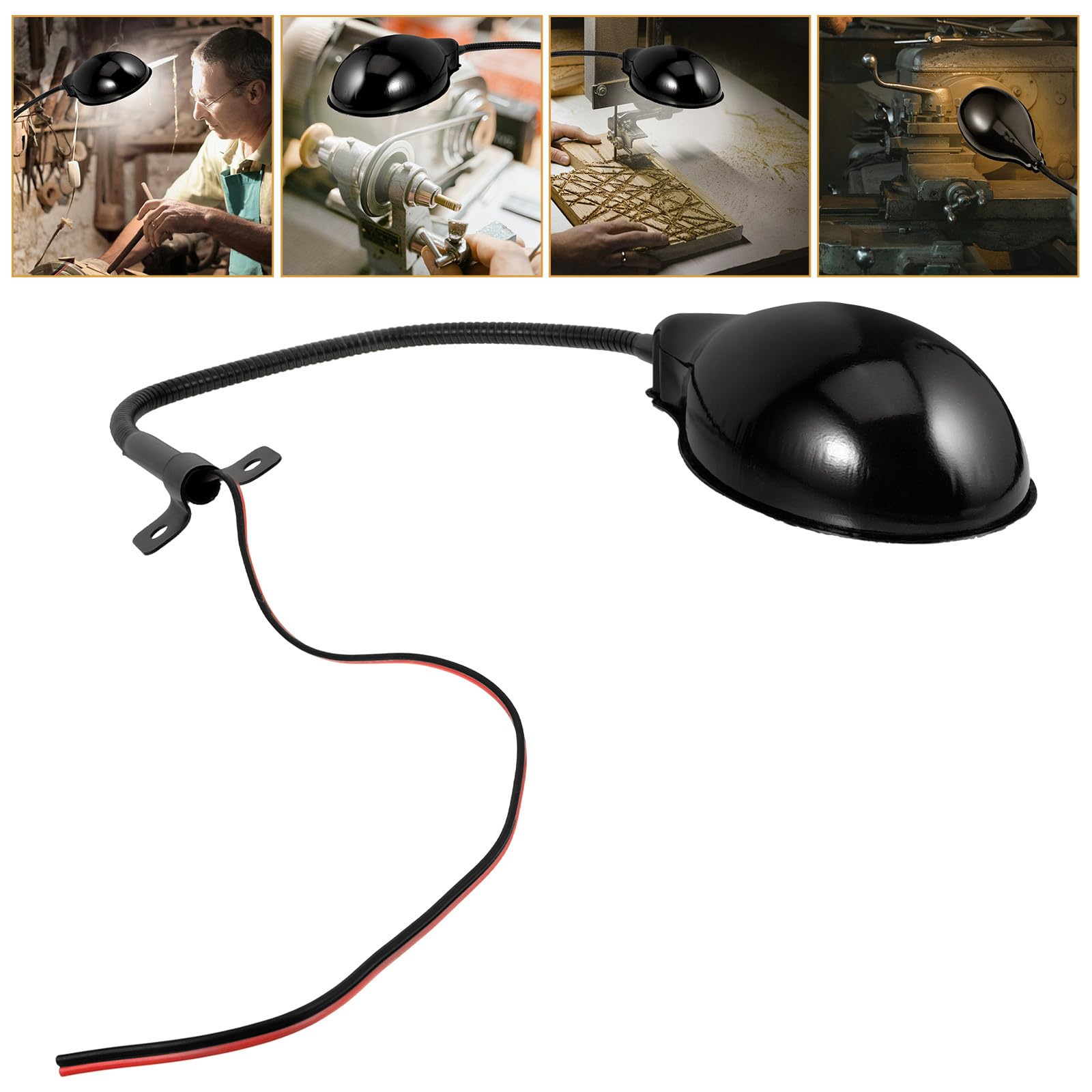 GARVALON Lampe de Travail Flexible Col de Cygne LED pour Machine-outil Éclairage Industriel à Angle Ajustable pour Tour et Fraiseuse Lumière de Travail Économe Énergie