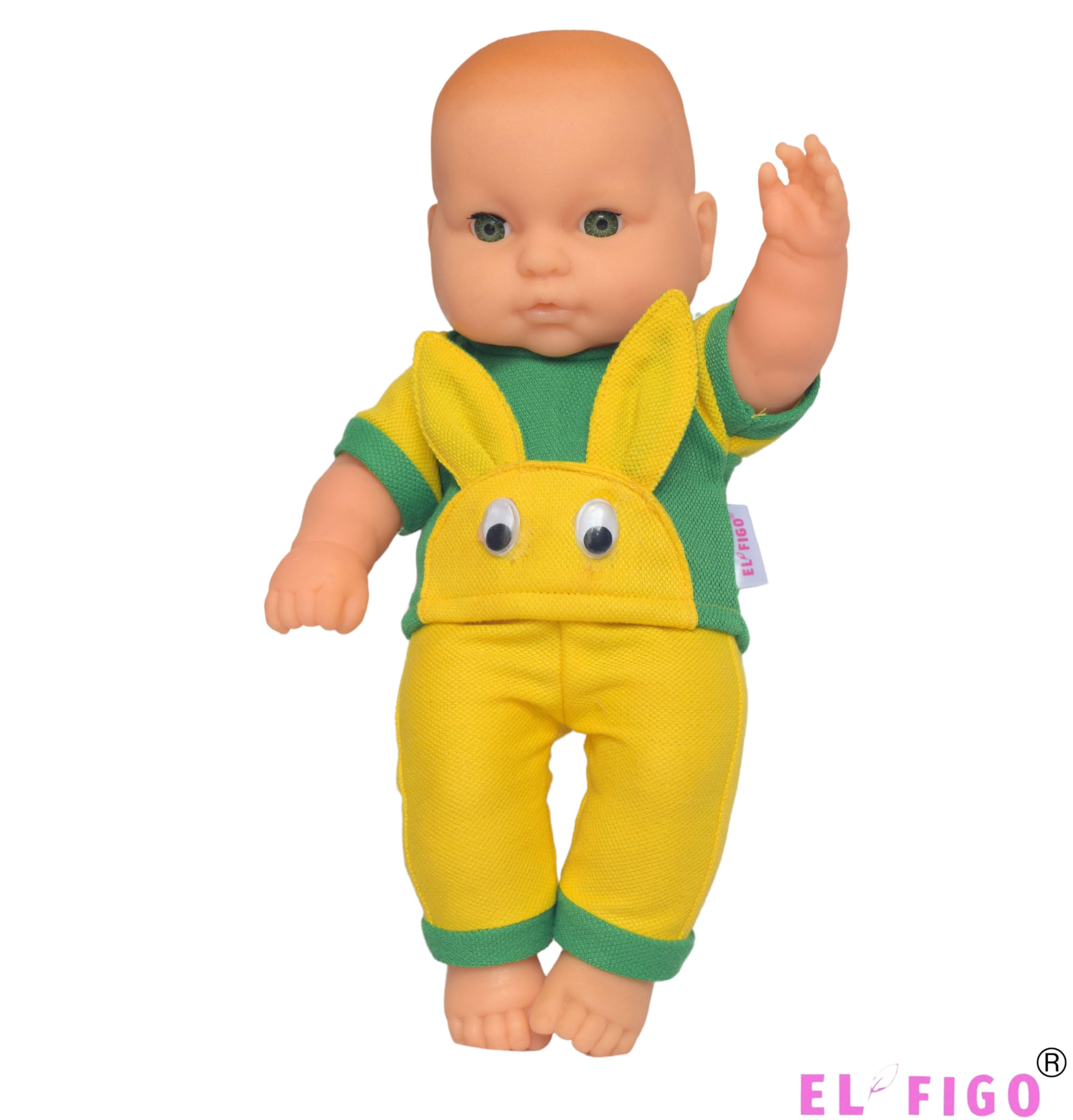 EL FIGO Doll for Girls/Toy for Kids/Baby Doll Toy in Soft Dress (Rotatable Legs Arms with Removable Clothes Set 30 cm) 1