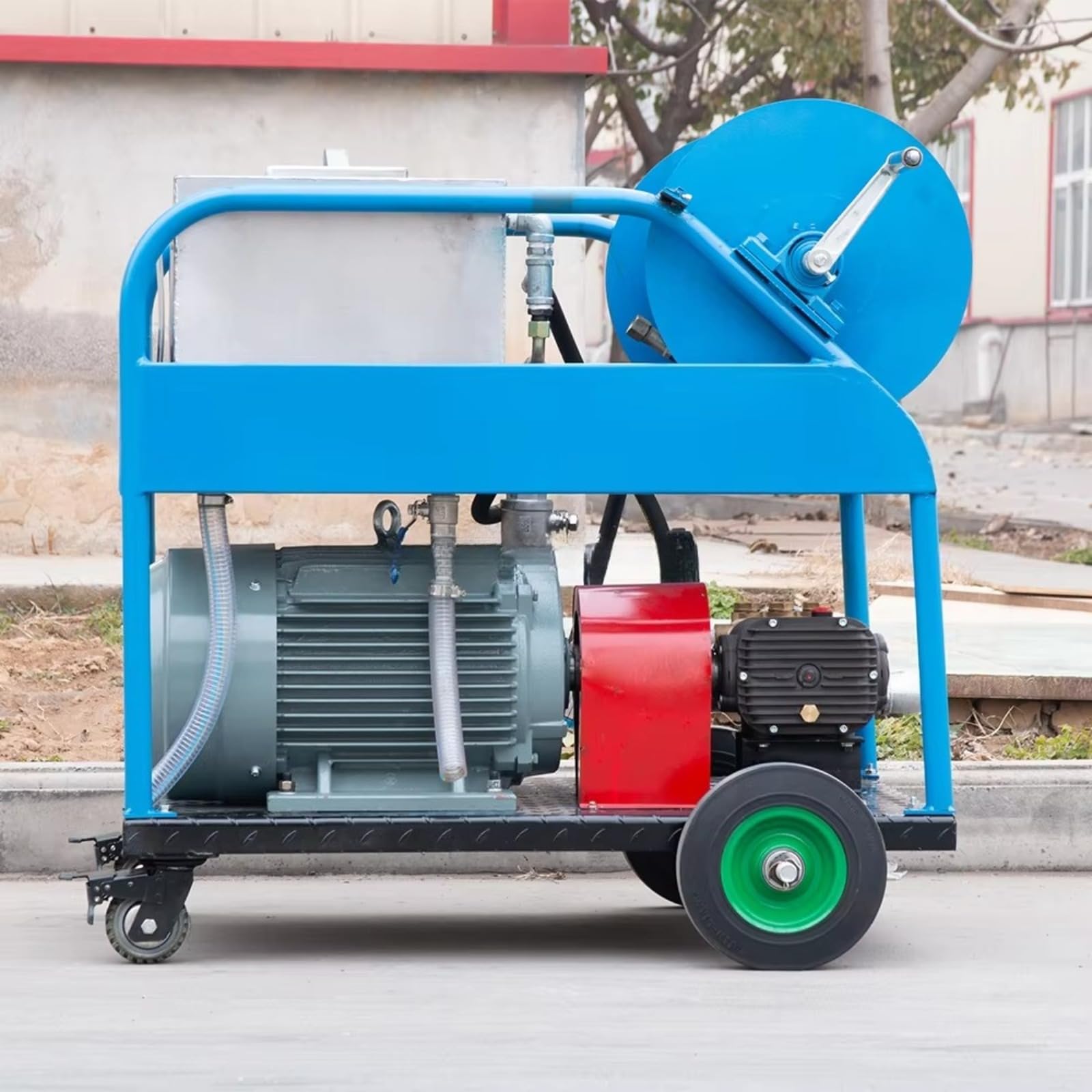 Máquina de limpieza de tuberías de alta presión, sistema de limpieza de drenaje de chorro hidráulico para limpieza de tuberías industriales para limpieza de desagües y alcantarillados