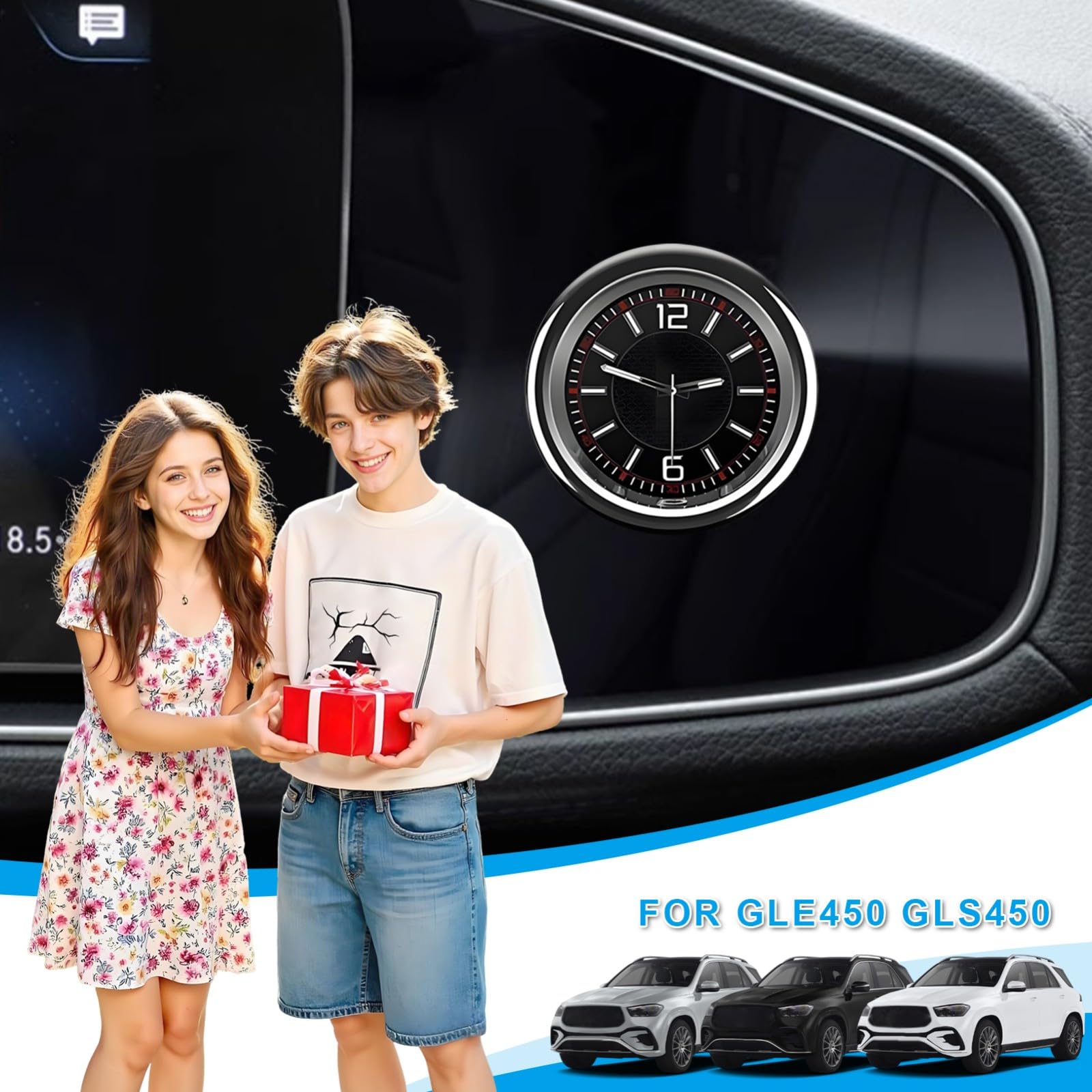 Copertura per Orologio al Nero Quarzo con Orologio Centrale per Mercedes-Benz GLE 350 450 AMG 53 Coupé 63 S GLS 450 580 AMG 63 W167 X167 V167 2020-2025 Interni Accessori