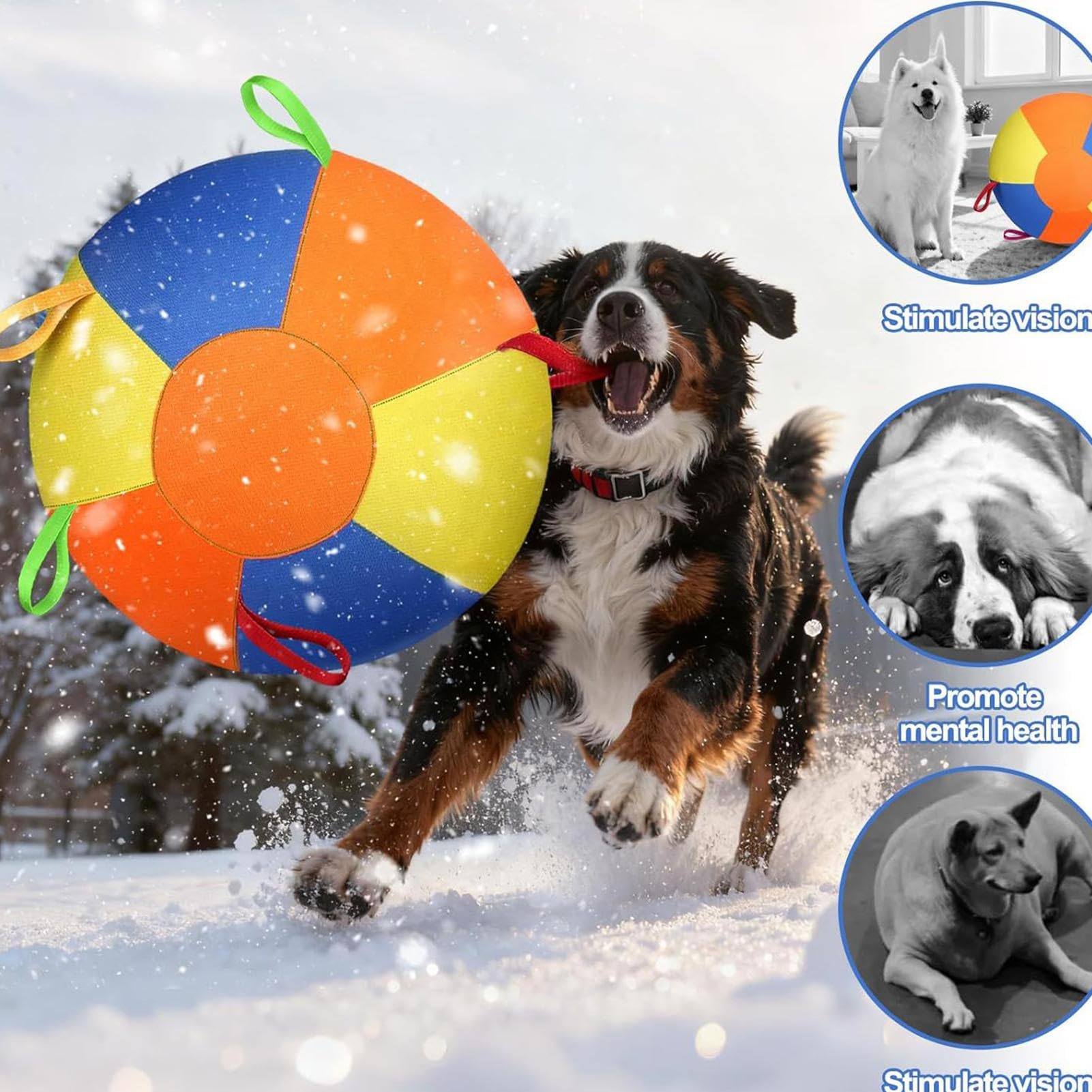 Zabawki dla psów pasterskich Interaktywne uspokajające produkty dla psów | Uspokajająca psia piłka z rączką Zabawka dla Szczeniąt i Psów Gryzących, do Zabawy, Ćwiczeń,
