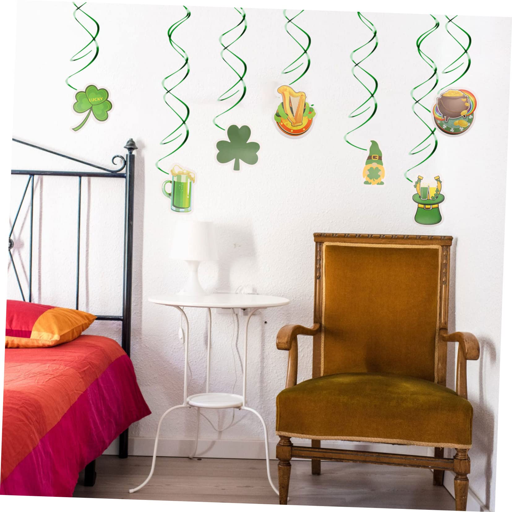 TOPBATHY 5 Set di Ghirlande di Fiori A Spirale Appesi per Decorazioni Ornamenti Verdi Decorazioni Festoni per Feste Spirali Appese per Decorazioni per Feste Decorazioni per Festival