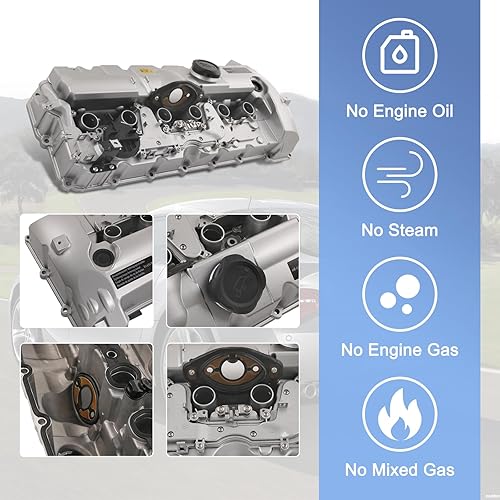 Vista 12 de CARMOCAR Kit de tapa de válvula de motor con juntas y pernos 11127552281 2007-2013 compatible con BMW 128i 328i xDrive 328xi 528i xDrive 528xi 535i