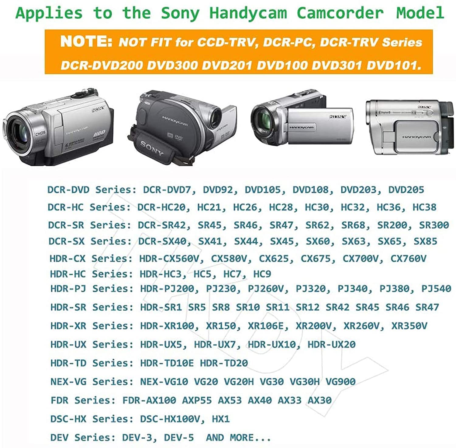AC-L200 Zasilacz do Sony Handycam DCR-SX40 DCR-SX45 DCR-SX63 DCR-SX65 DCR-SX85 DCR-DVD105 DVD108 DVD610 DCR-SR46 DCR-SR47 DCR-SR62 DCR-SR62 DCR-SR62 DCR-SR62 DCR-SR62 DCR-SR62
