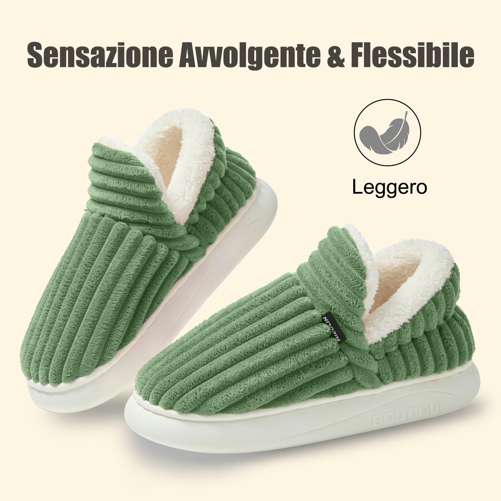 Donpapa Ciabatte Donna Uomo Invernali Pantofole Calde Peluche Chiuse Comode Memory foam Antiscivolo Inverno Scarpe