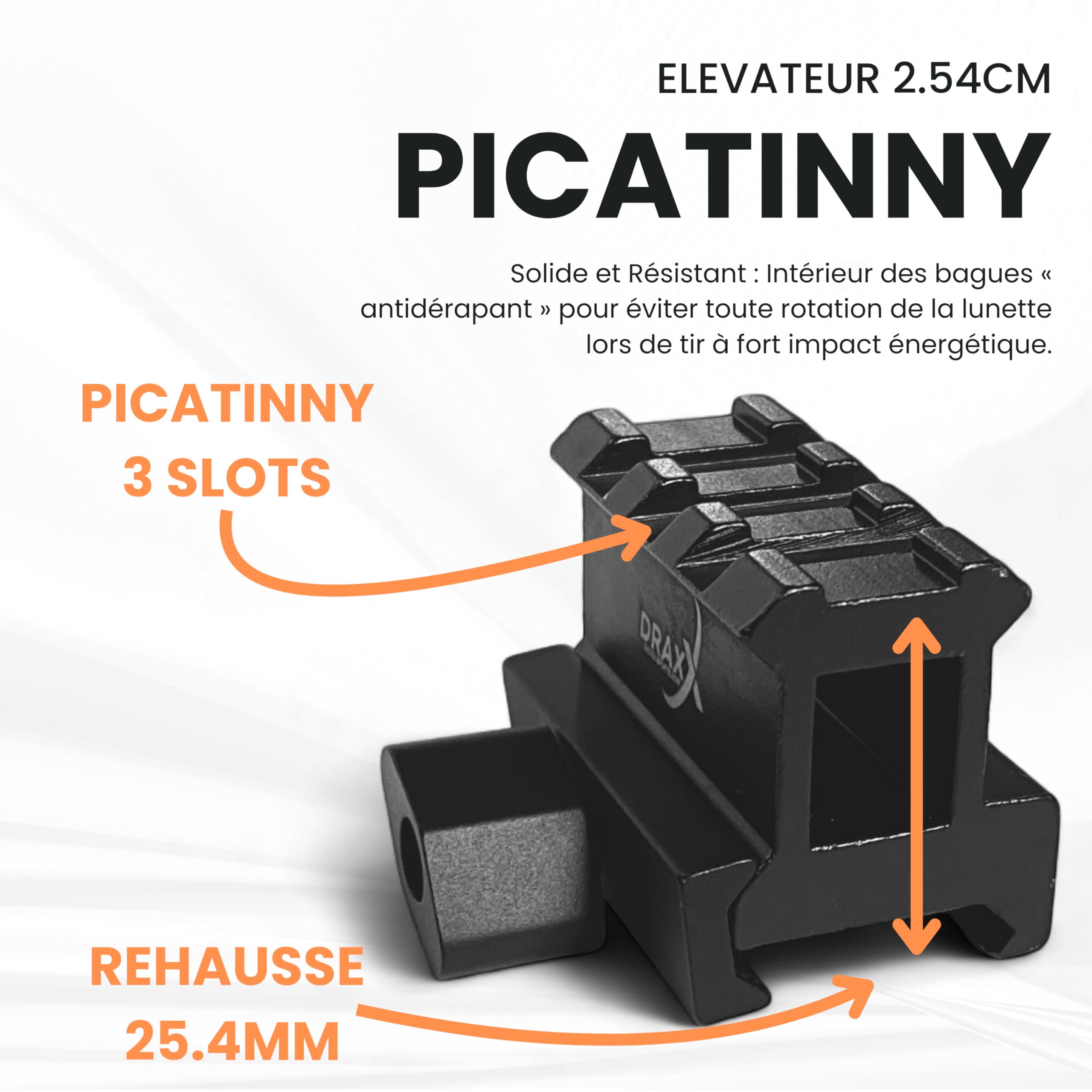 Réhausseur, Rallonge de Rail Weaver Picatinny 21mm