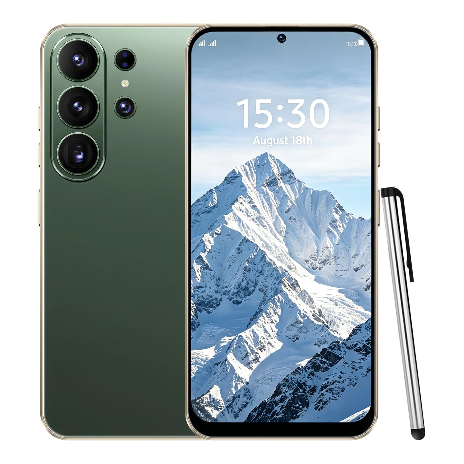 Smartphone 4G Écran HD+ 6.6" Incell 4GB RAM 32GB ROM Batterie 5000mAh Android 12 Double Nano SIM Caméra 16MP+13MP Déverrouillage Facial OTG Army Green