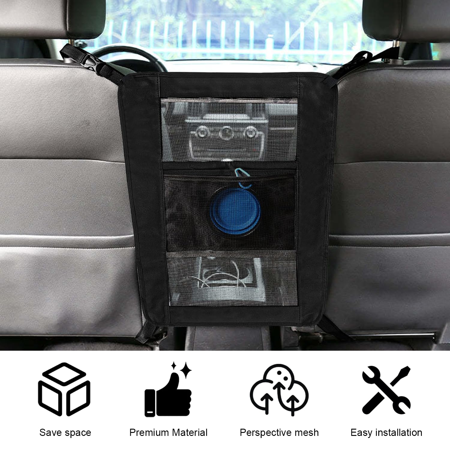 Rete Auto per Cani, Rete Divisoria Auto per Cani, Rete Portaoggetti Auto, Rete per Cani per Sedili Posteriori per Isolare Gli Animali Domestici, Sacca in Rete per Riporre Oggetti