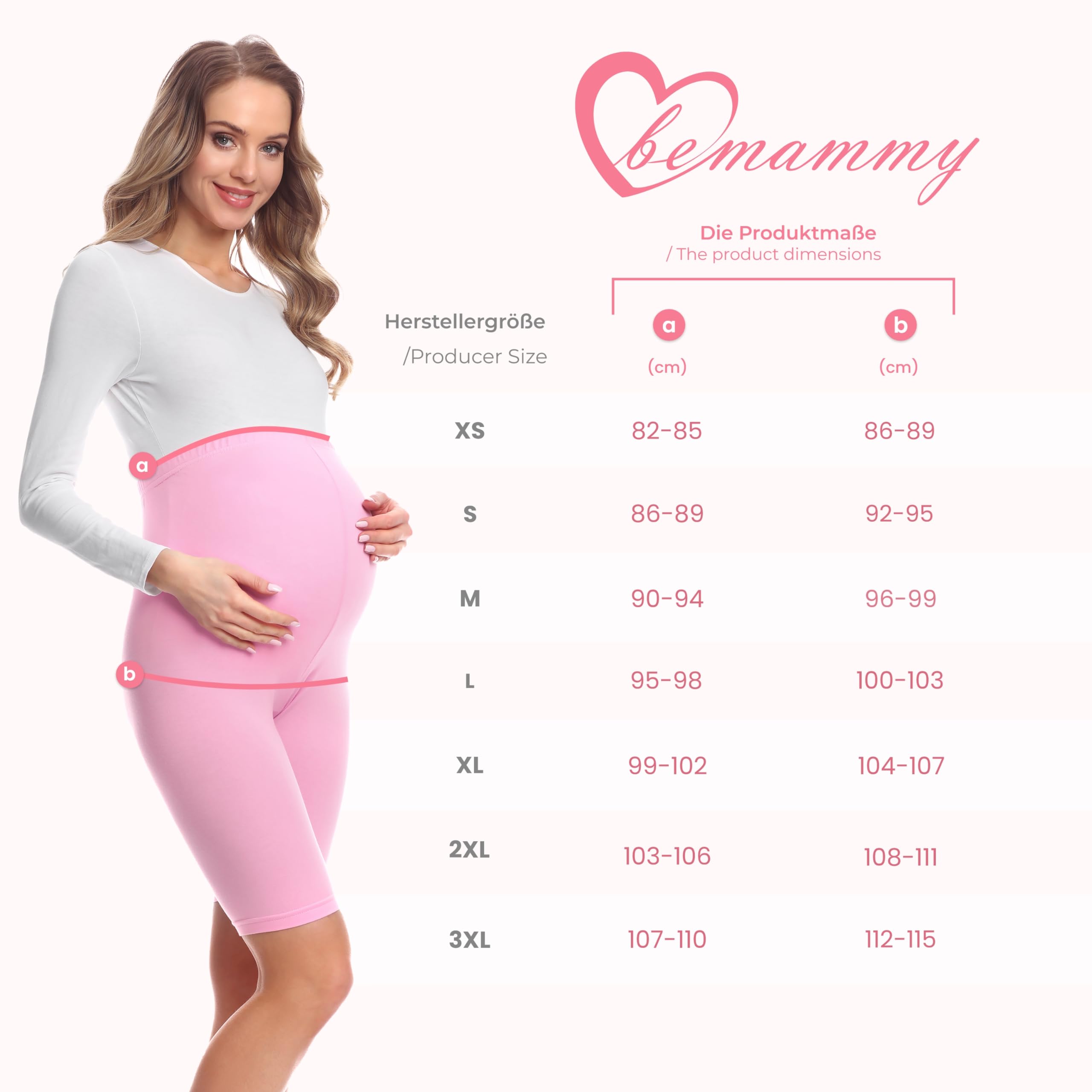 Be Mammy Krótkie Bawełniane Legginsy Ciążowe BE20-228