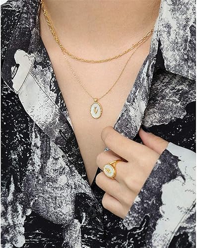 Miniatura 3 de Dtja Collar con colgante de flor de tulipán vintage para mujeres y niñas, plata de ley 925 chapada en oro de 18 quilates, cadena de eslabones