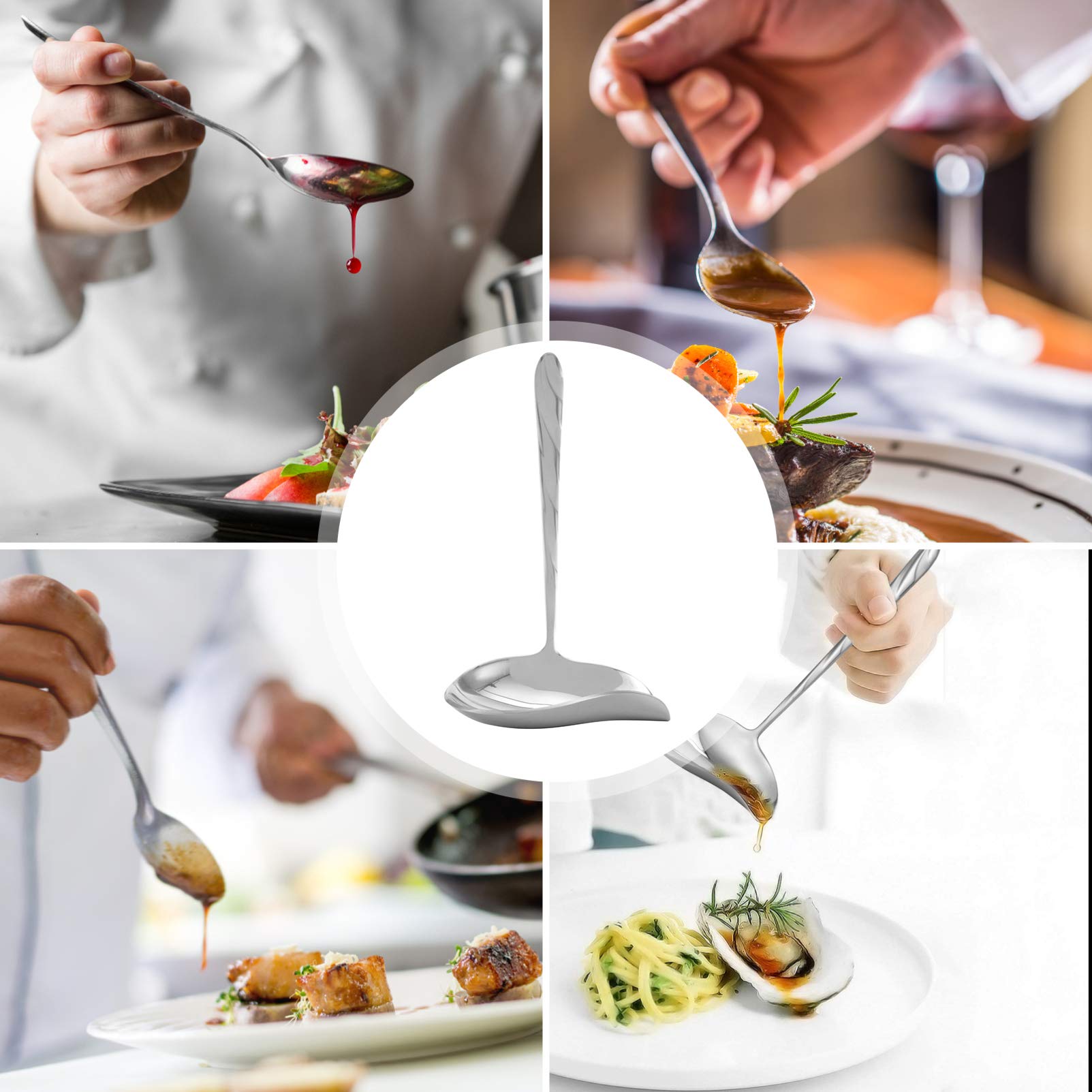 Stainless Steel Sauce Spoon Spout Creative Tableware Kitchen Serving Gravies Sauces Dishwasher Safe