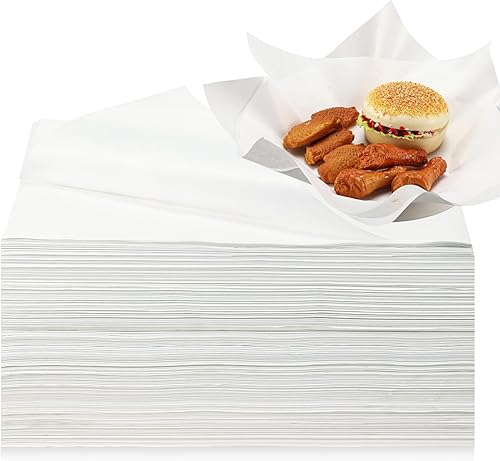 Miniatura 36 de Spakon 1000 hojas de papel encerado para alimentos de 12 x 12 pulgadas a cuadros encerados secos para envolver sándwich, revestimientos de cestas