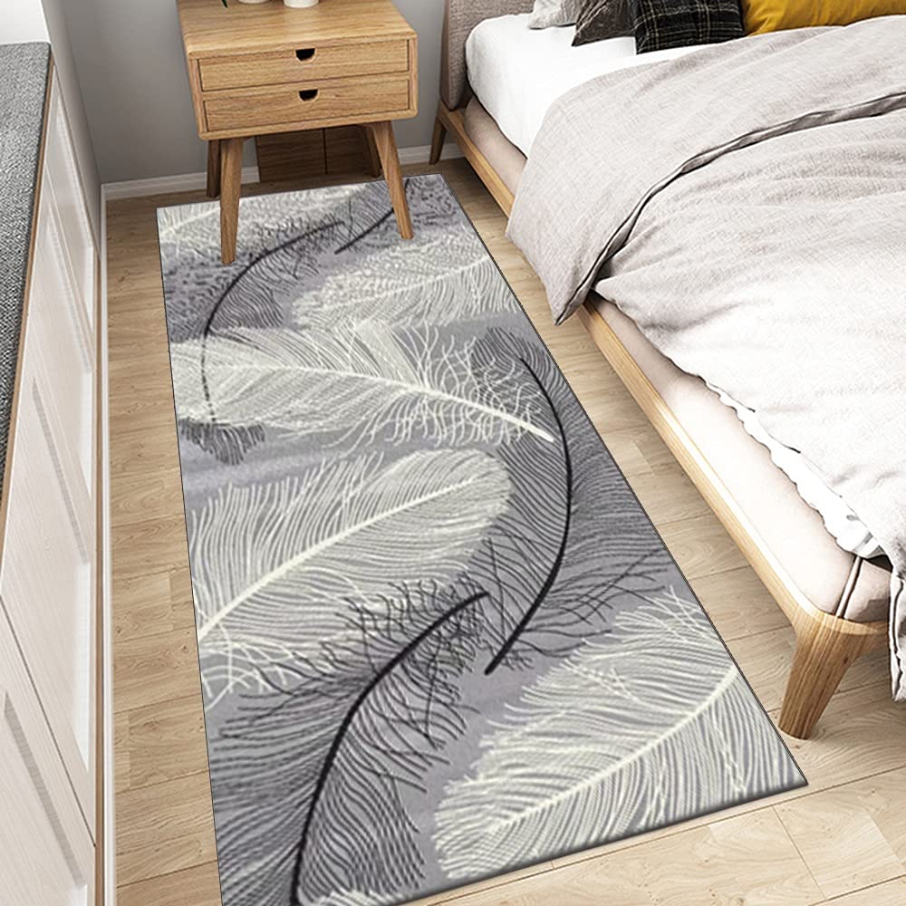 QQrunner Tappeto Passatoia Salotto Cucina 120x300cm Antiscivolo Lavabile Moderno Ingresso Tappeti Runner Corridoio Nero Grigio Marrone Rosso, Dimensioni Personalizzabili