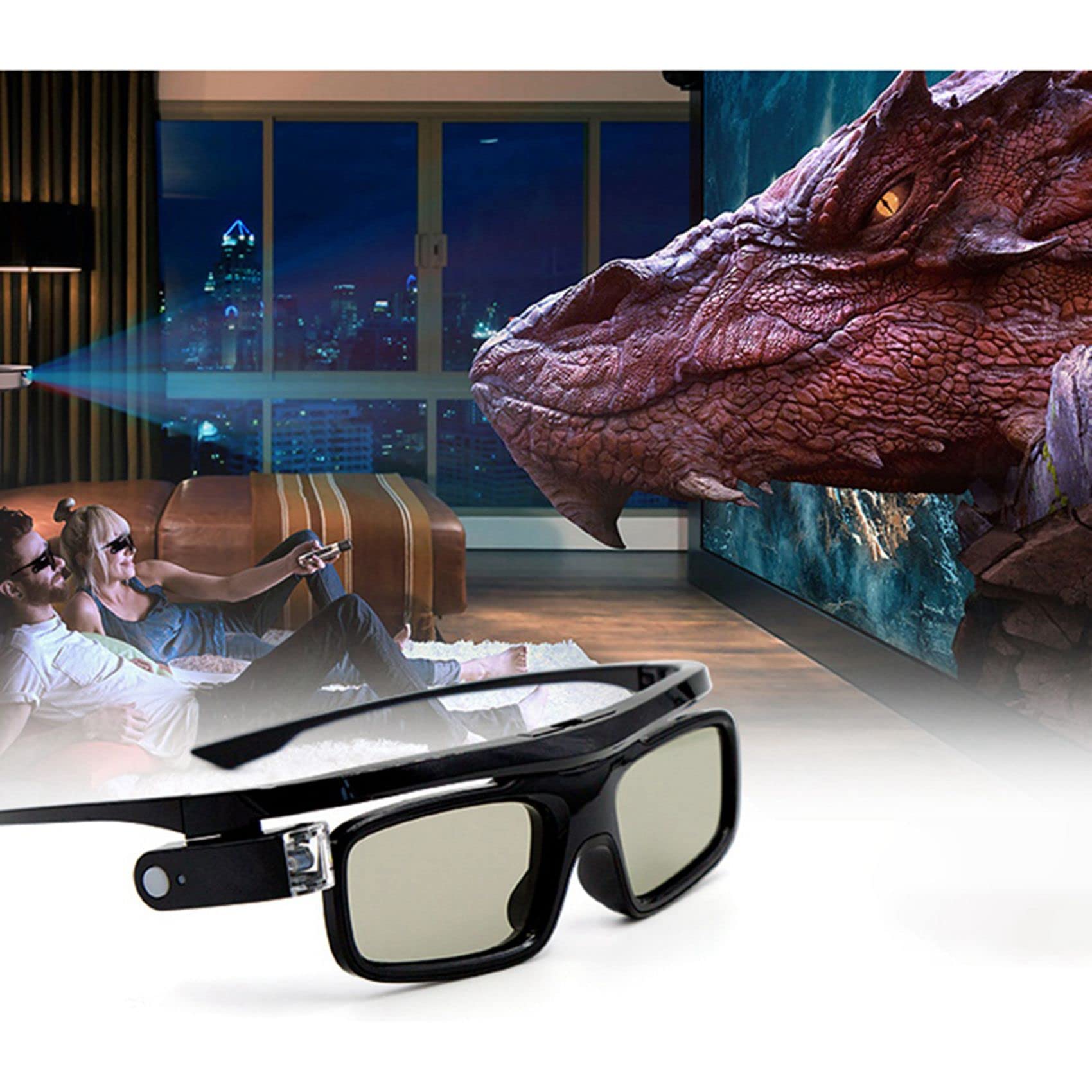 4 pezzi Dlp-Link Chiusura Attiva 3D Vetro Gl1800 Occhiali Ricaricabili per Proiettore 3D R20 R19 R15 P12 R9 R7
