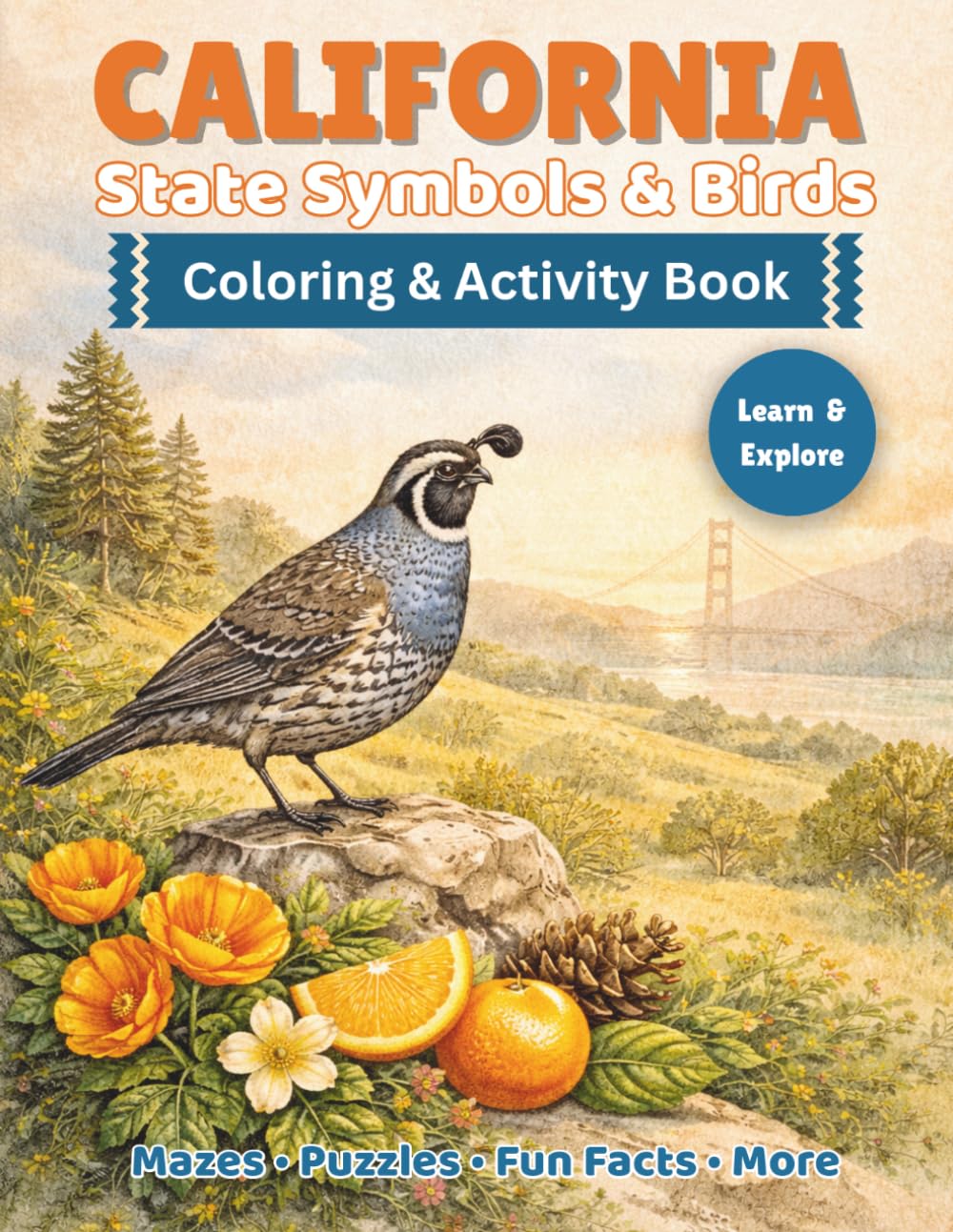 California State Symbols & Birds: Coloring & Activity Book for Kids