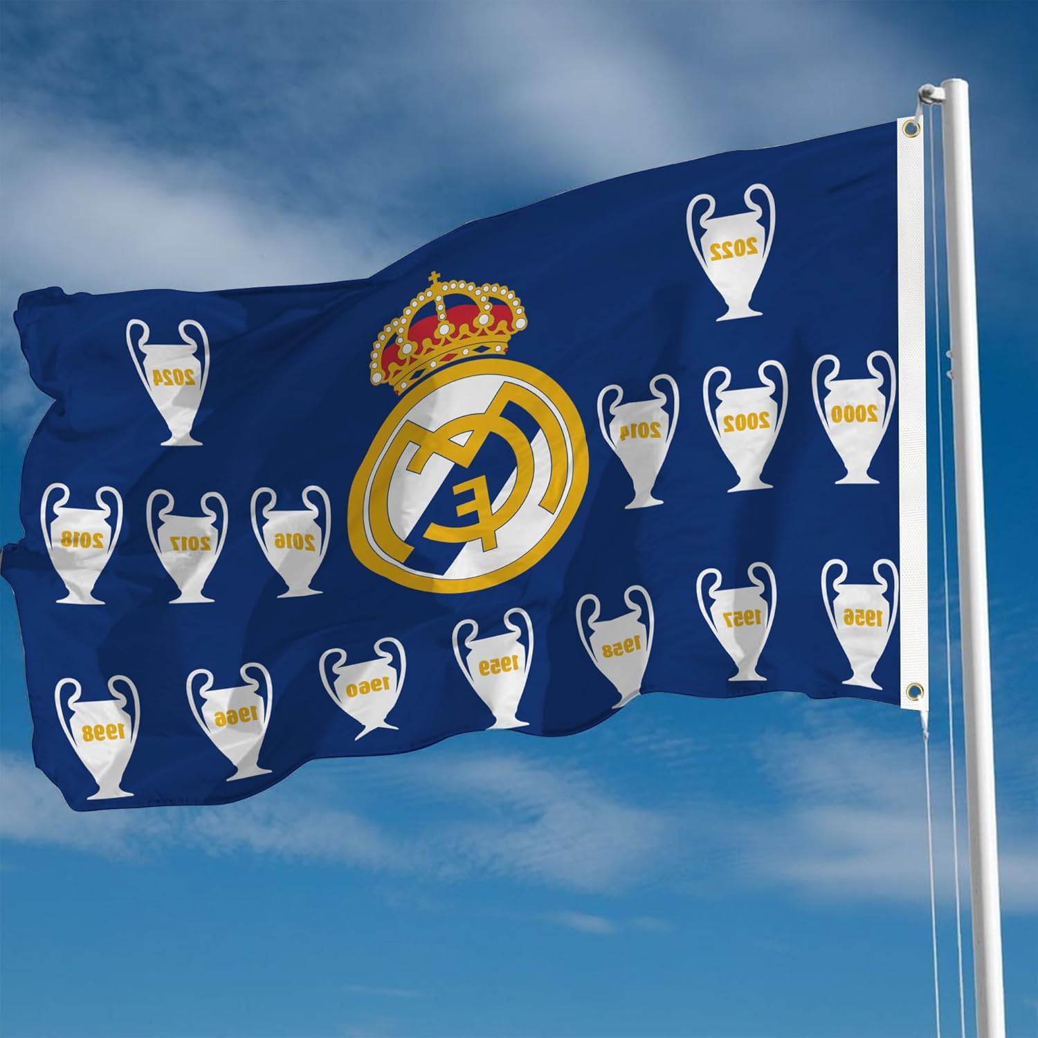 Real Madrid Flag Banner 3x5ft Champions League 2024 Hala Madrid Merengue Fans Soccer Durable Indoor or Outdoor Football Soccer 2 Grommets - Image 6