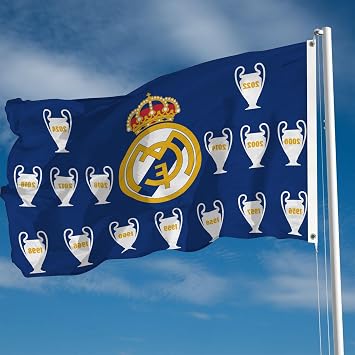 Real Madrid Flag Banner 3x5ft Champions League 2024 Hala Madrid Merengue Fans Soccer Durable Indoor or Outdoor Football Soccer 2 Grommets