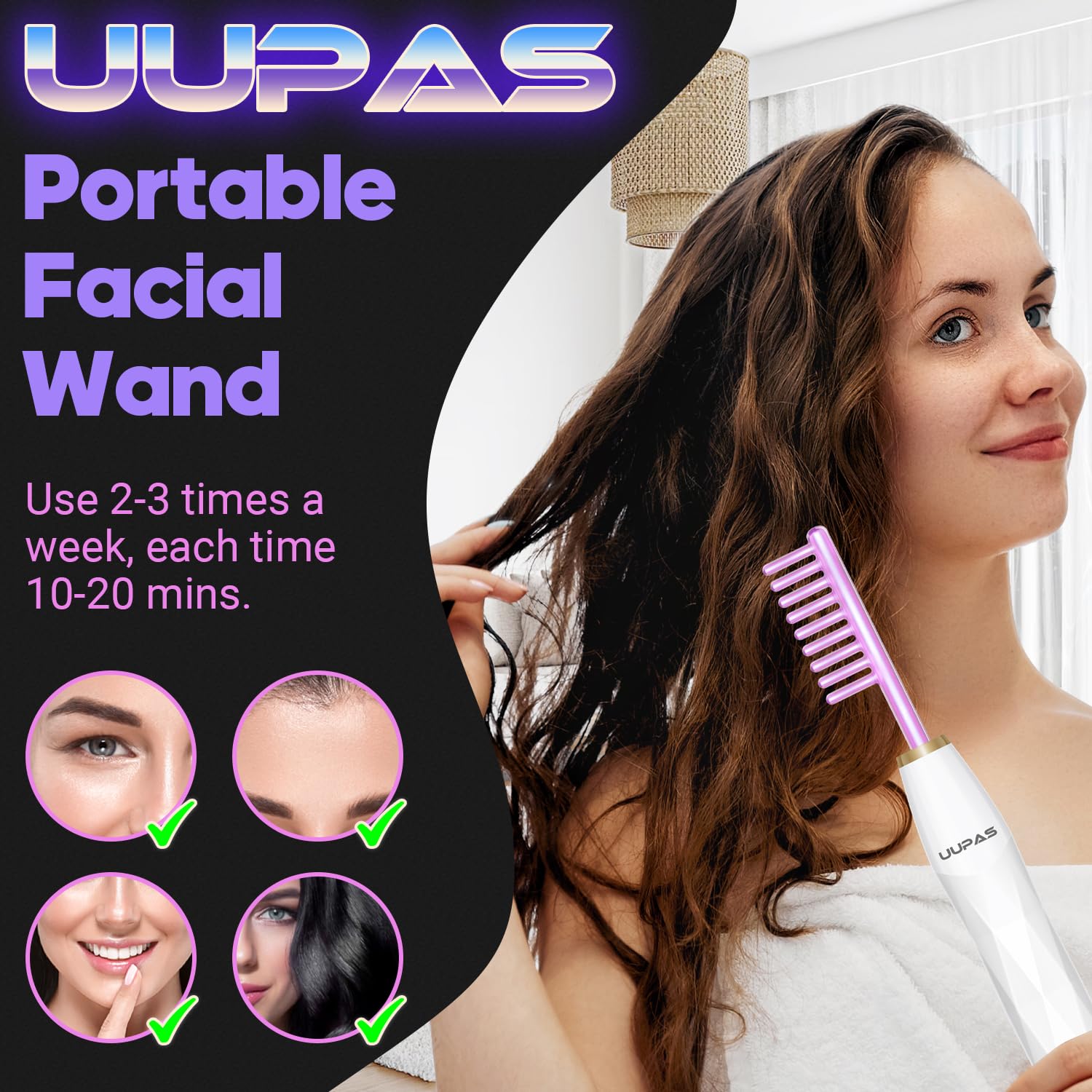 UUPAS High Frequency Skin Therapy Face Wand Facial Machine