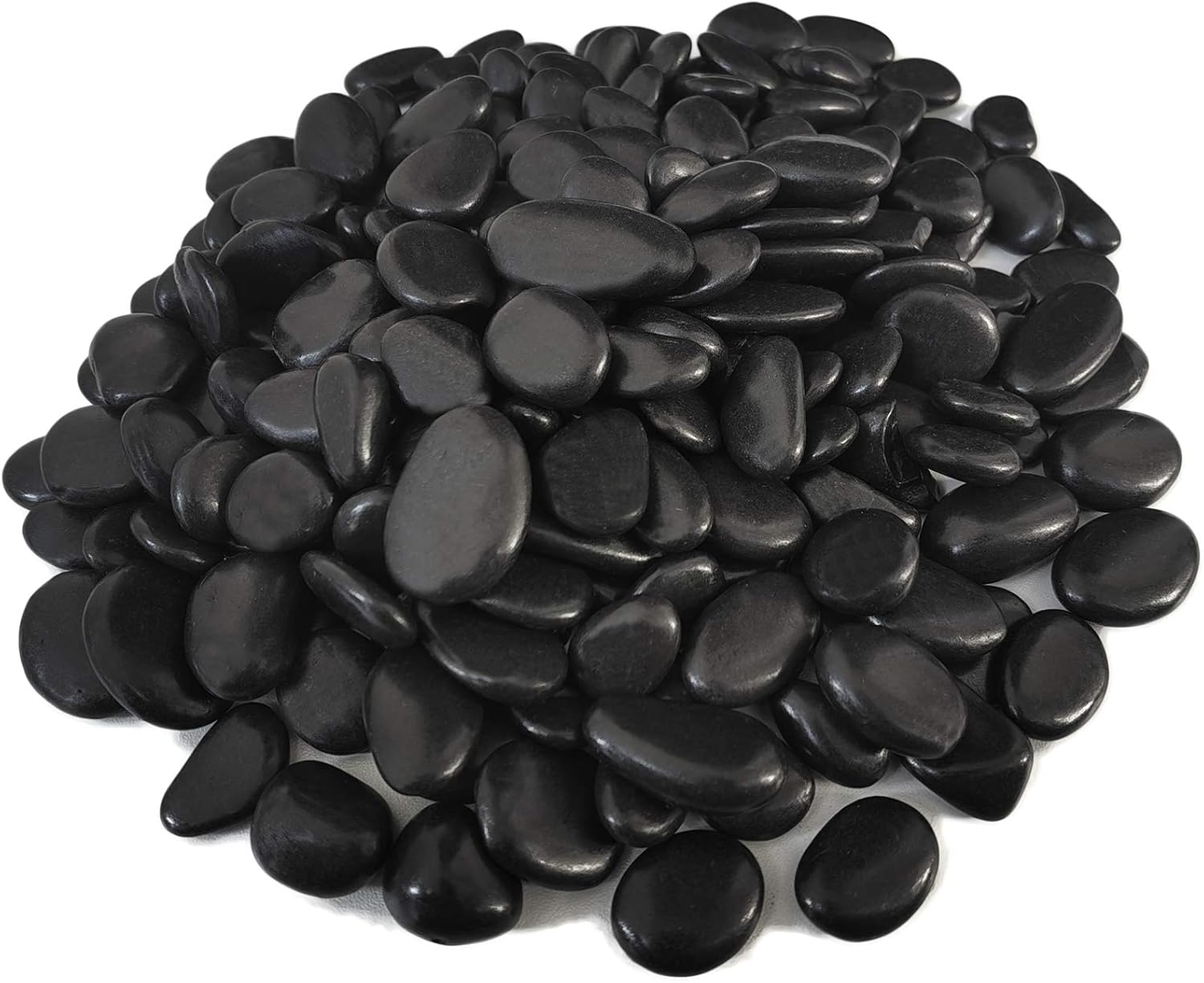 M--jump 2 Pounds 3/8" Gravel Size Natural Decorative Polished Black Pebbles Stone,Small Ornamental River Pebbles Rocks for Succulents, Vases, Aquariums and Terrariums etc.