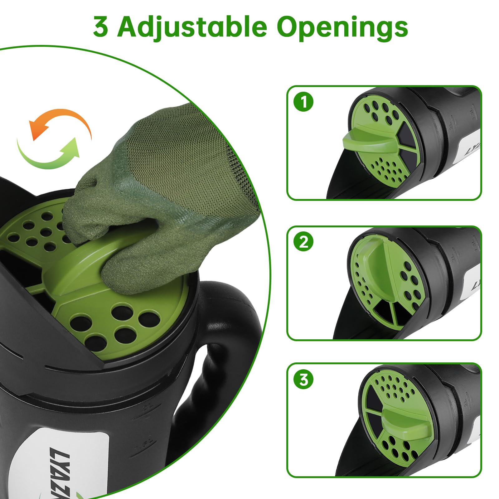 Épandeur portatif pour semences d'herbe, engrais, glace fondue et terre alimentaire, épandeur multi-usage pour pelouse et jardin avec tailles d'ouverture réglables, 2,5 L