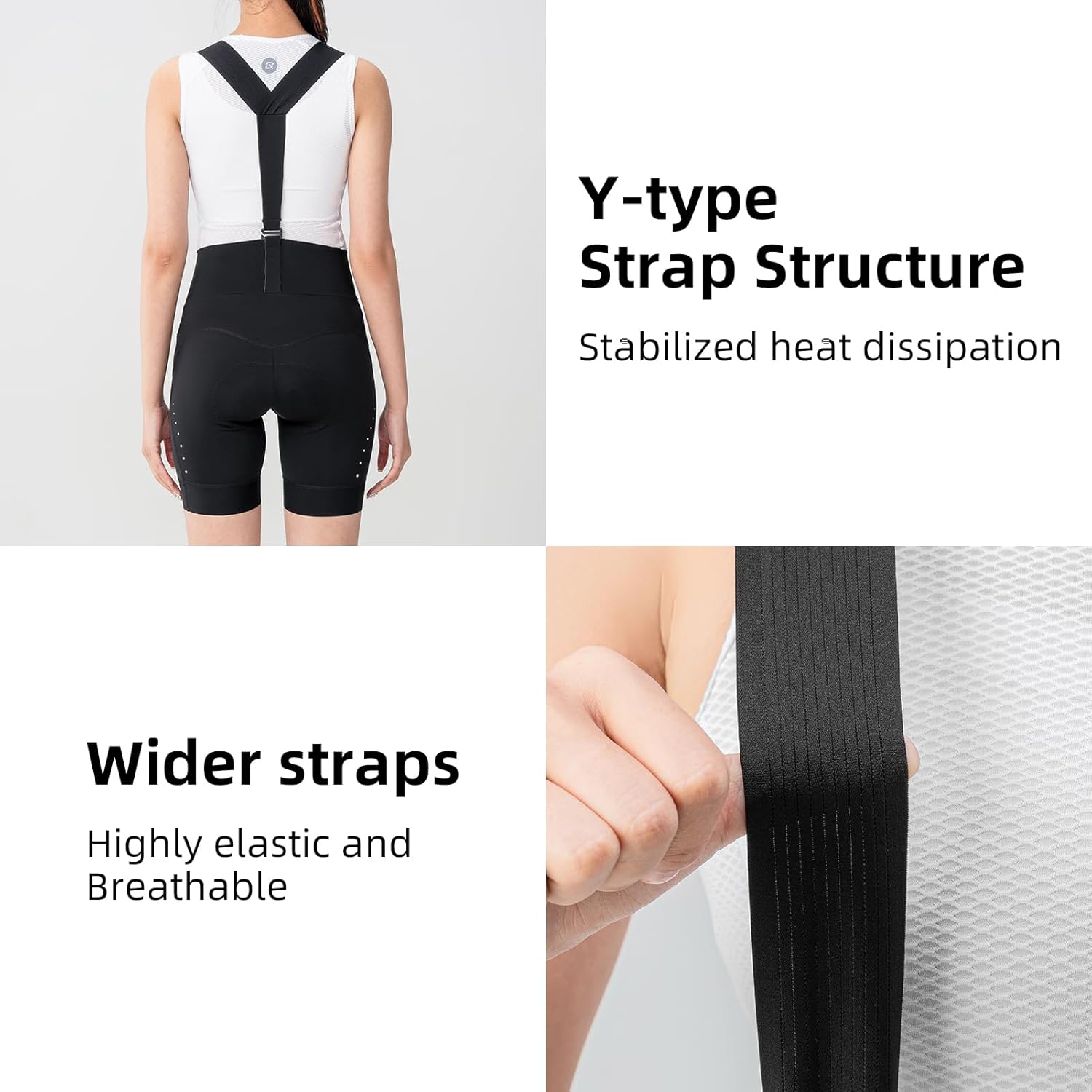 ROCKBROS Women's Cycling Bib Shorts Breathable High Stretchy Cycling Shorts - Image 5