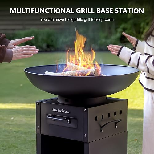 Miniatura 5 de MASTER COOK Plancha Asada Parrilla, Espaciosa Parrilla de Carbón para Barbacoa, Carne Asada, Asador de Carbono, Parte Superior de Metal, para