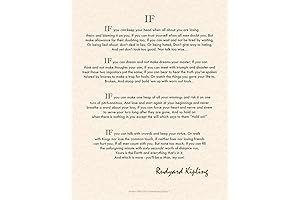 Motivational IF Poem, by Rudyard Kipling, 11" x 14"