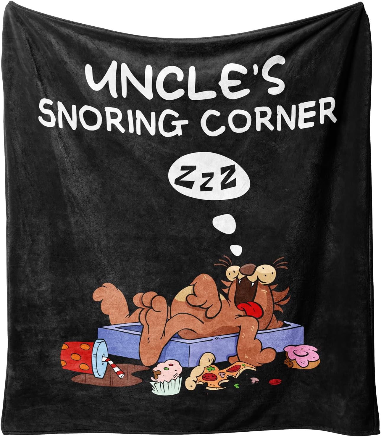 Blanket for Aucle from Niece Nephew,Christmas Birthday Gift for Women,Flannel Fleece Soft Warm Cozy Uncle's Snoring CornerCat Throw Blankets for Napping Travel 60” x 50”