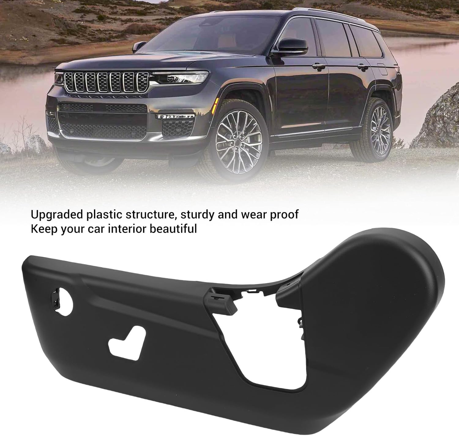 Luocute Driver Seat Trim Panel, Replacement Seat Adjuster Switch Bezel Cover Compatible with 2011 2021, Automotive Seating Mechanicals Fit for 1XN97DX9AA 1UN79DX9AA